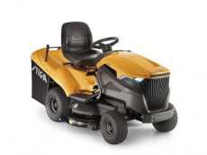 Riding mower with shelter